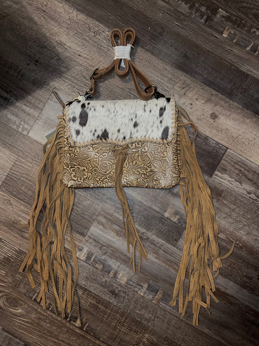 Cowhide/ tooled leather purse